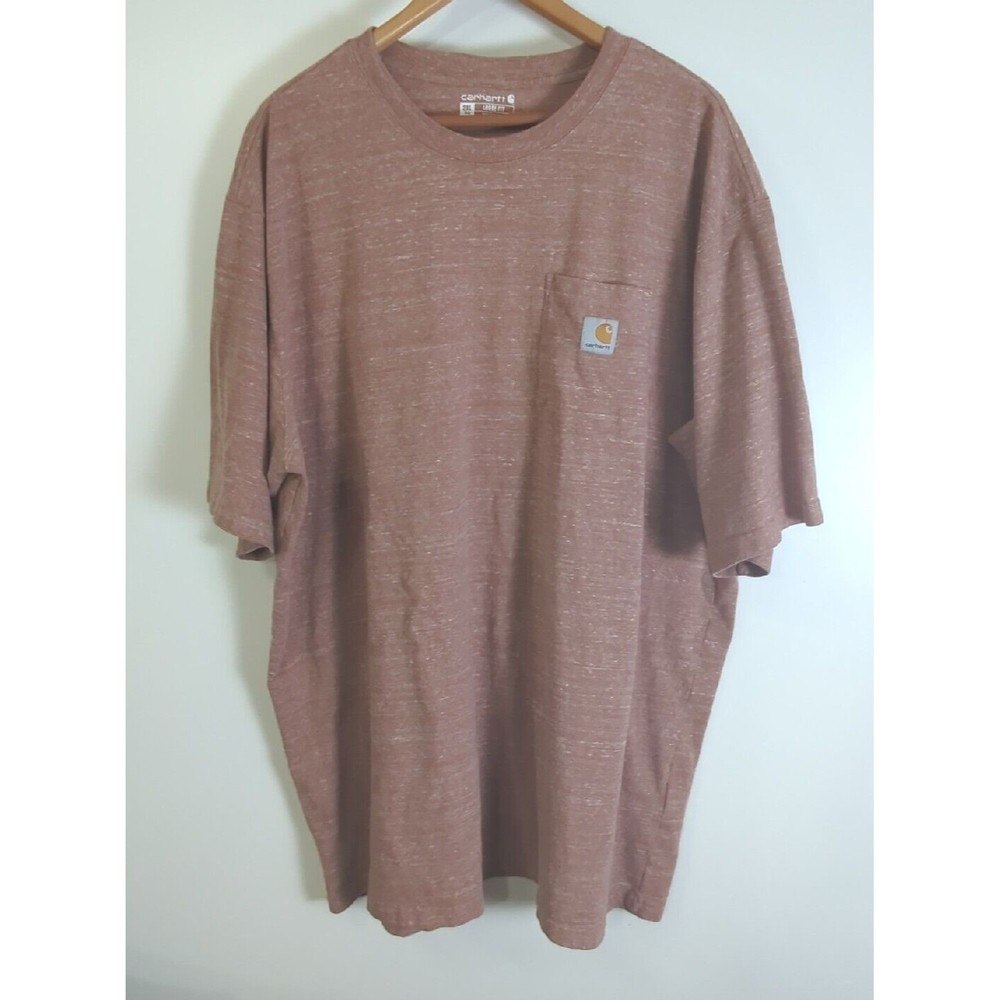 CARHARTT MEN'S SHORT SLEEVE T-SHIRT LOOSE FIT MEN'S SZ 2 XL TALL POCKET RED